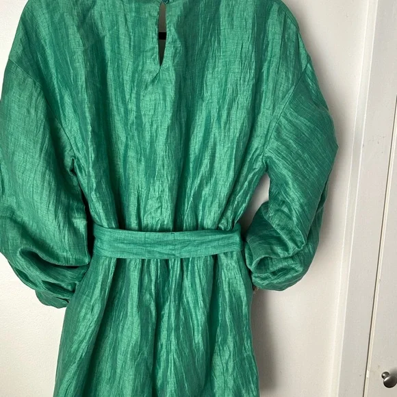 Maje Emerald Green Linen-Blend ROMPER - Picture 7 of 9